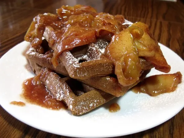 Gingerbread Waffles with Cinnamon Whipped Cream - A Hint of Wine