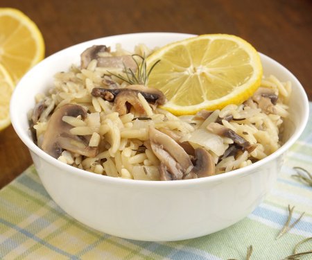 Rosemary Lemon Orzo with Mushrooms • Curious Cuisiniere