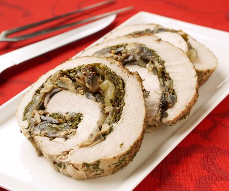 Mushroom and Swiss Chard Rolled Pork Loin • Curious Cuisiniere