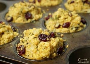 Cranberry Cornbread Stuffing Muffins Curious Cuisiniere   Cranberry Cornbread Stuffing Muffins 9585.21 300x213 