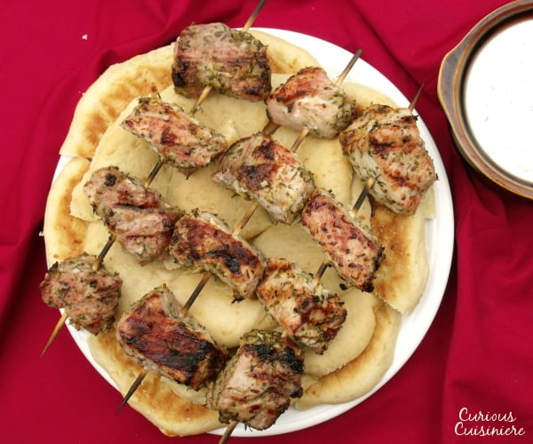 Grilled Pork Souvlaki • Curious Cuisiniere