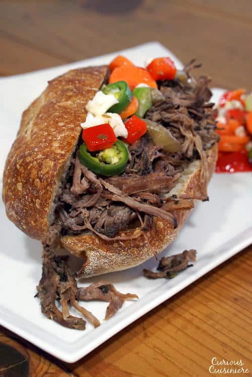 The slow cooker makes homemade Italian Beef sandwiches a fun and easy way to bring this Chicago classic to your next party! | Curious Cuisiniere