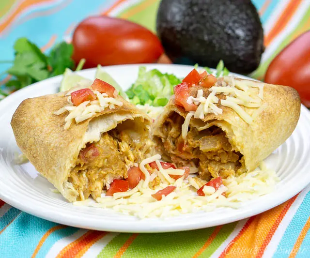 Baked Chicken Chimichangas • Curious Cuisiniere