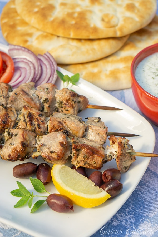 Souvlaki (Grilled Greek Pork Skewers) Recipe • Curious Cuisiniere