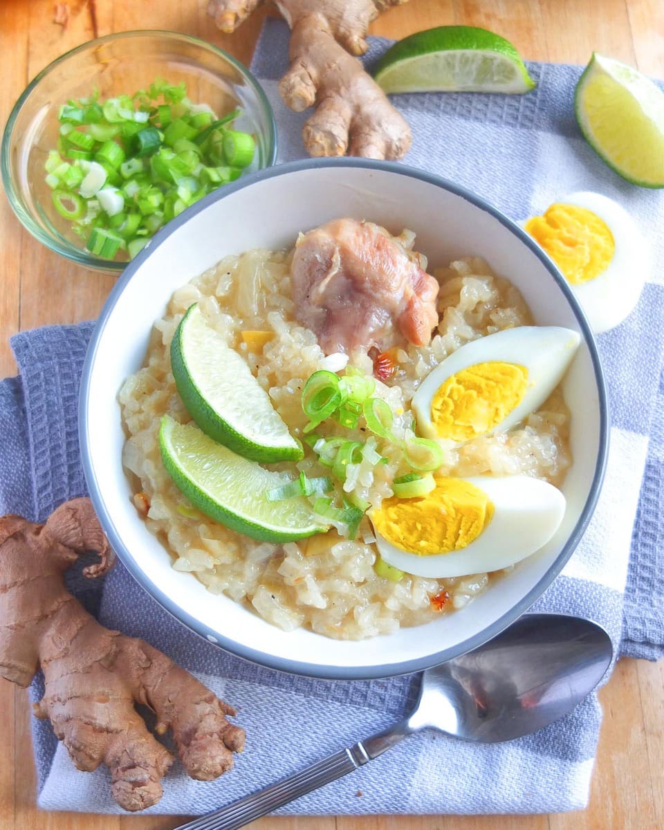 Chicken Arroz Caldo (Filipino Rice Porridge) • Curious Cuisiniere